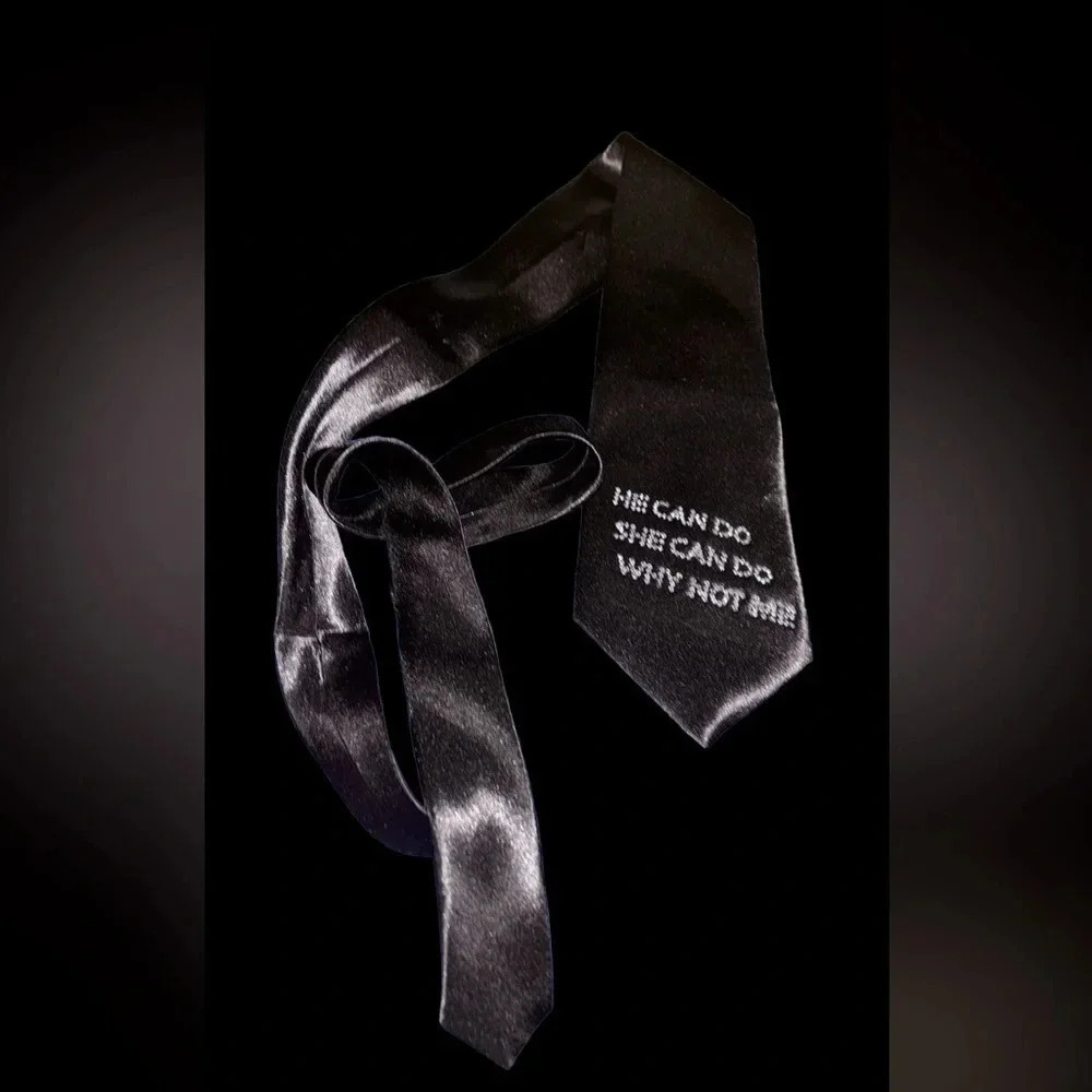 Omega Italy Black Rhinestone Embellished unisex Silk  tie.